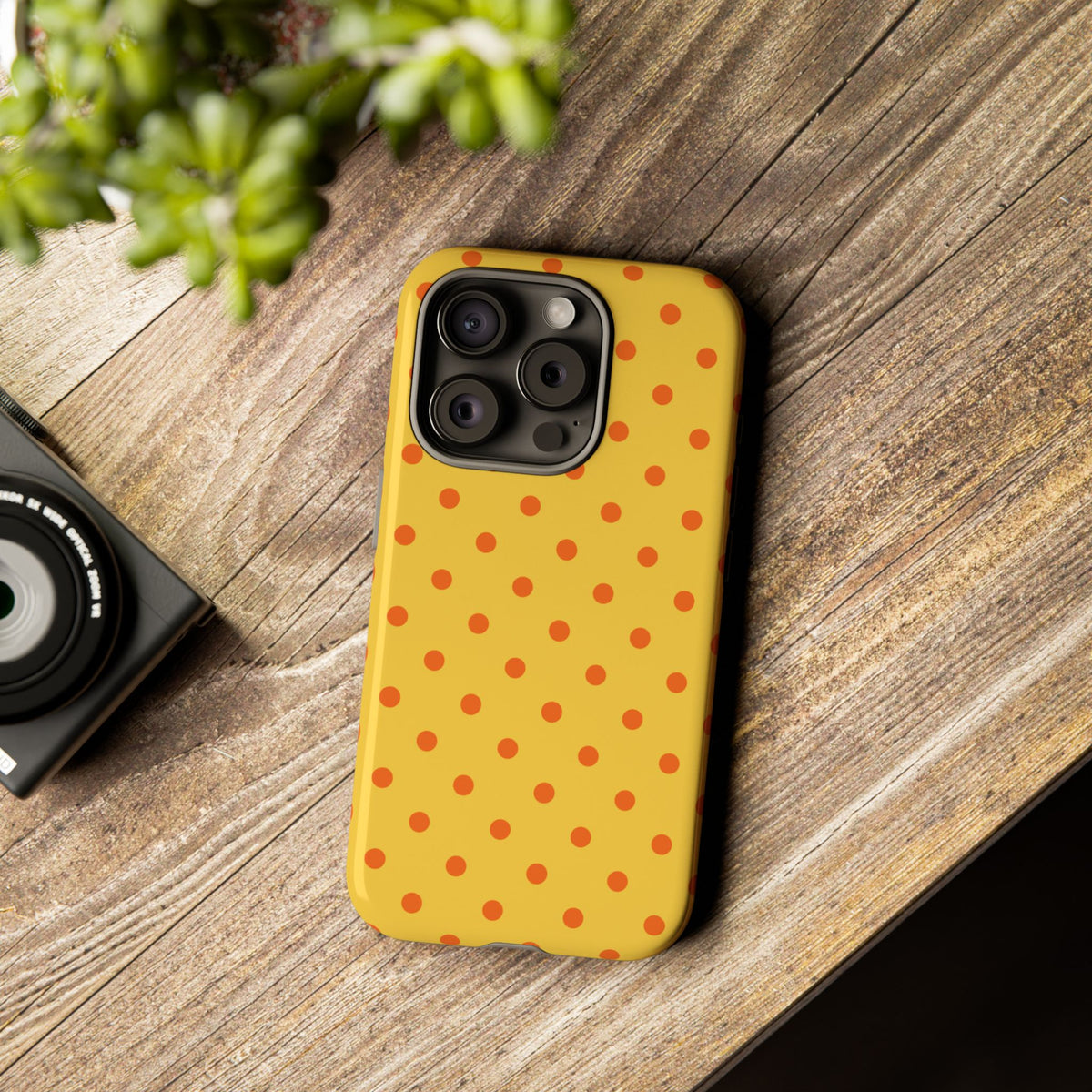 Trendy Yellow & Orange Dot Pattern Phone Case - Yellow Phone Case