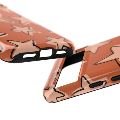 Burnt Orange Doodle Star Phone Case
