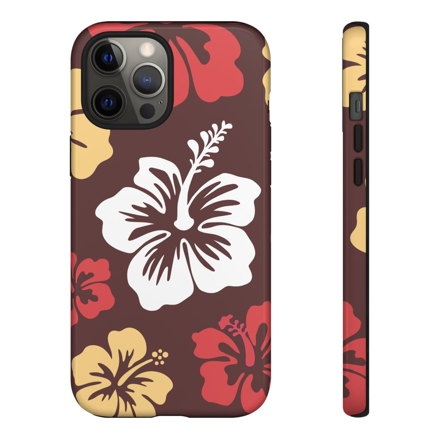 iPhone 12 Pro Max / Glossy Phone Case - ’Hibiscus Retro Pattern #2’ Phone Case