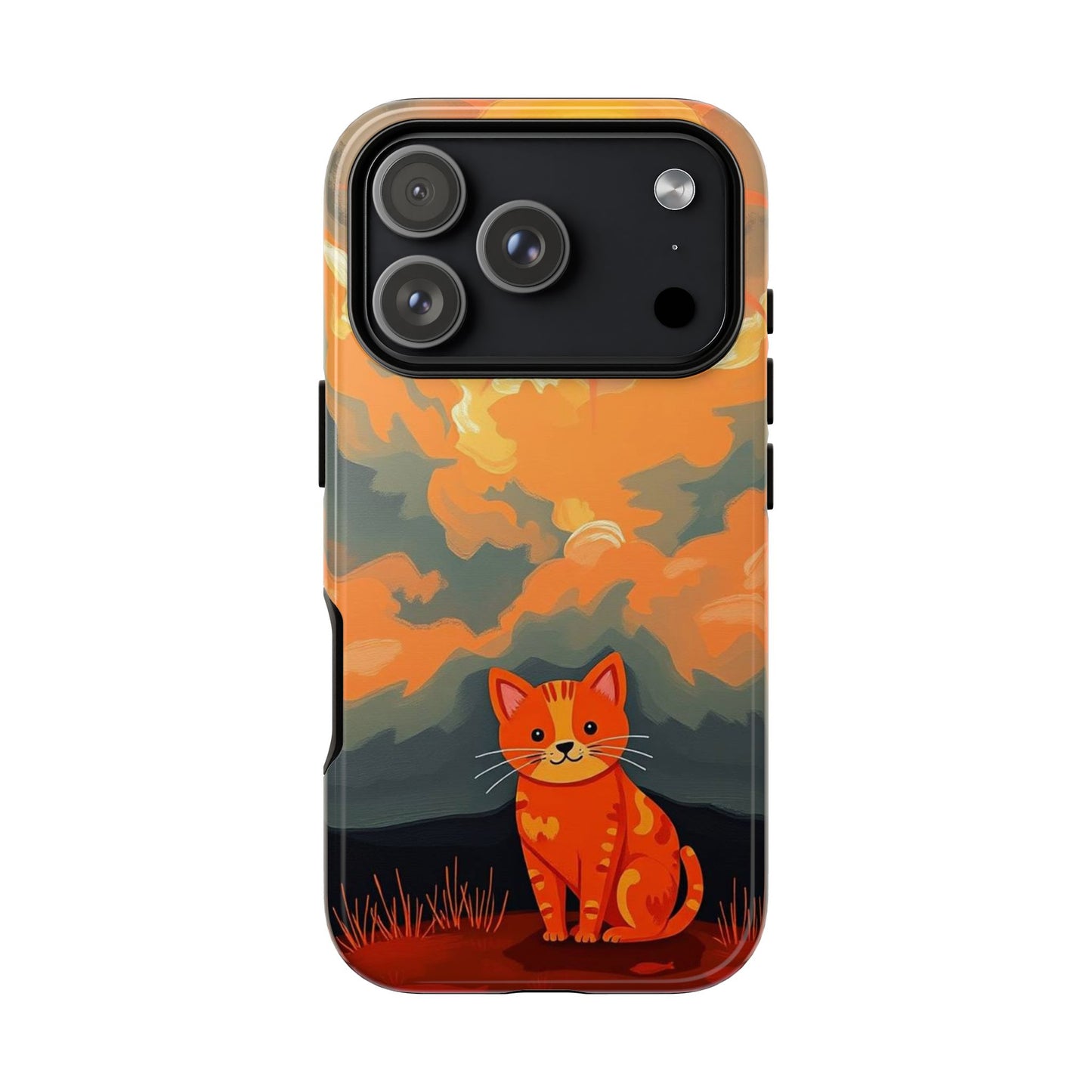 iPhone 17 Pro / Glossy Phone Case - Acrylic Painting Style Cat Design Phone Case