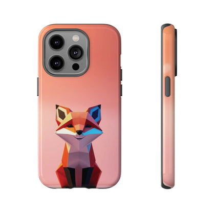 iPhone 14 Pro / Glossy Phone Case - Origami Fox Design Phone Case