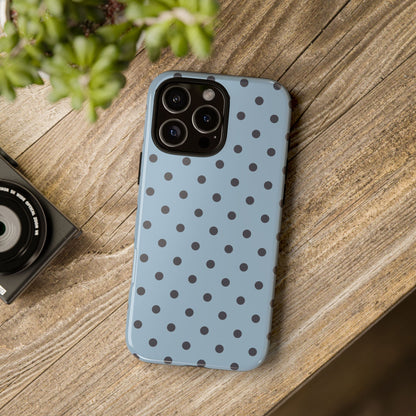 Light Blue with Dark Blue Dot Pattern Phone Case