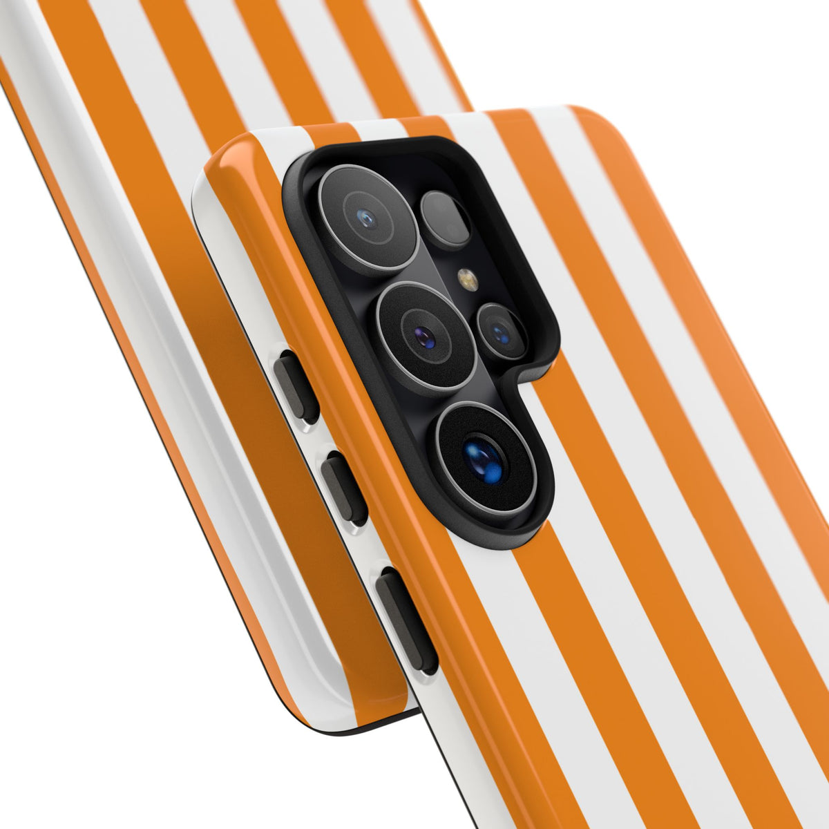 Simple Yellow & White Stripe Pattern Phone Case - White Phone Case