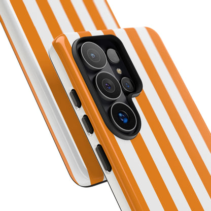 Simple Yellow & White Stripe Pattern Phone Case - White Phone Case