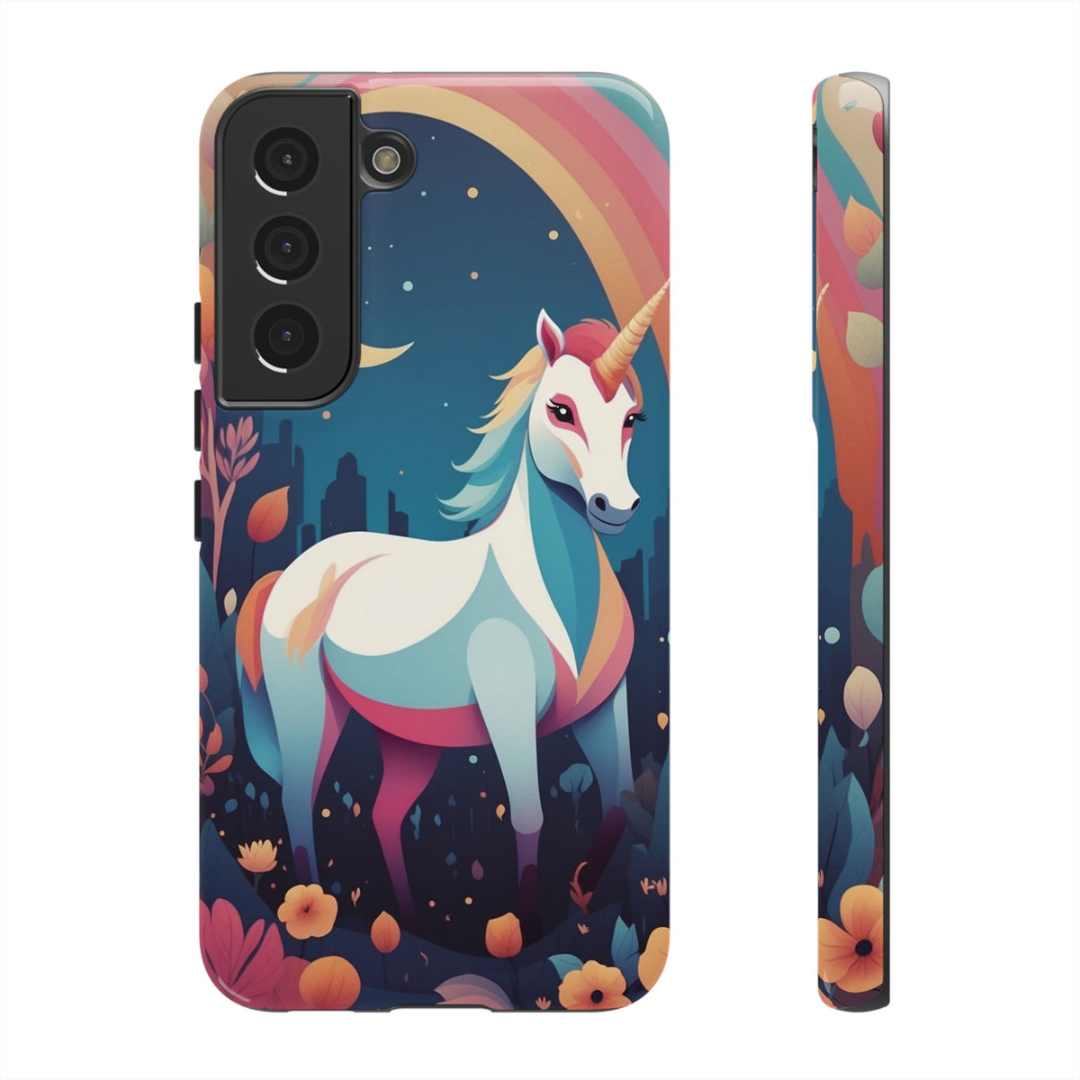 Stylised Unicorn & Rainbow Design Phone Case - Multicolor Phone Case - Samsung Galaxy S22 / Glossy