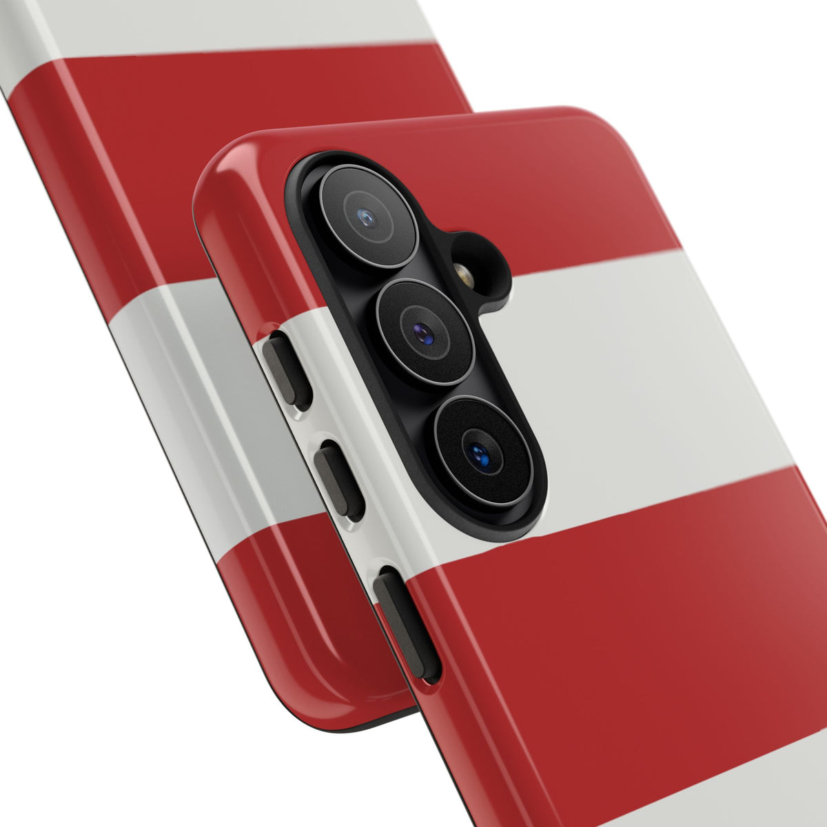 Red & White Horizontal Stripe Pattern Phone Case - Red Phone Case
