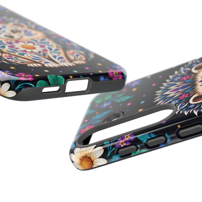 Vibrant Purple and Teal Calavera Hedgehog Phone Case - Multicolor Phone Case