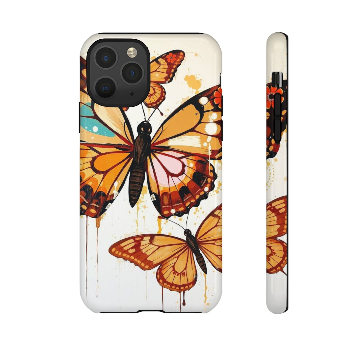 iPhone 11 Pro / Glossy Phone Case - Abstract Butterflies Design Phone Case