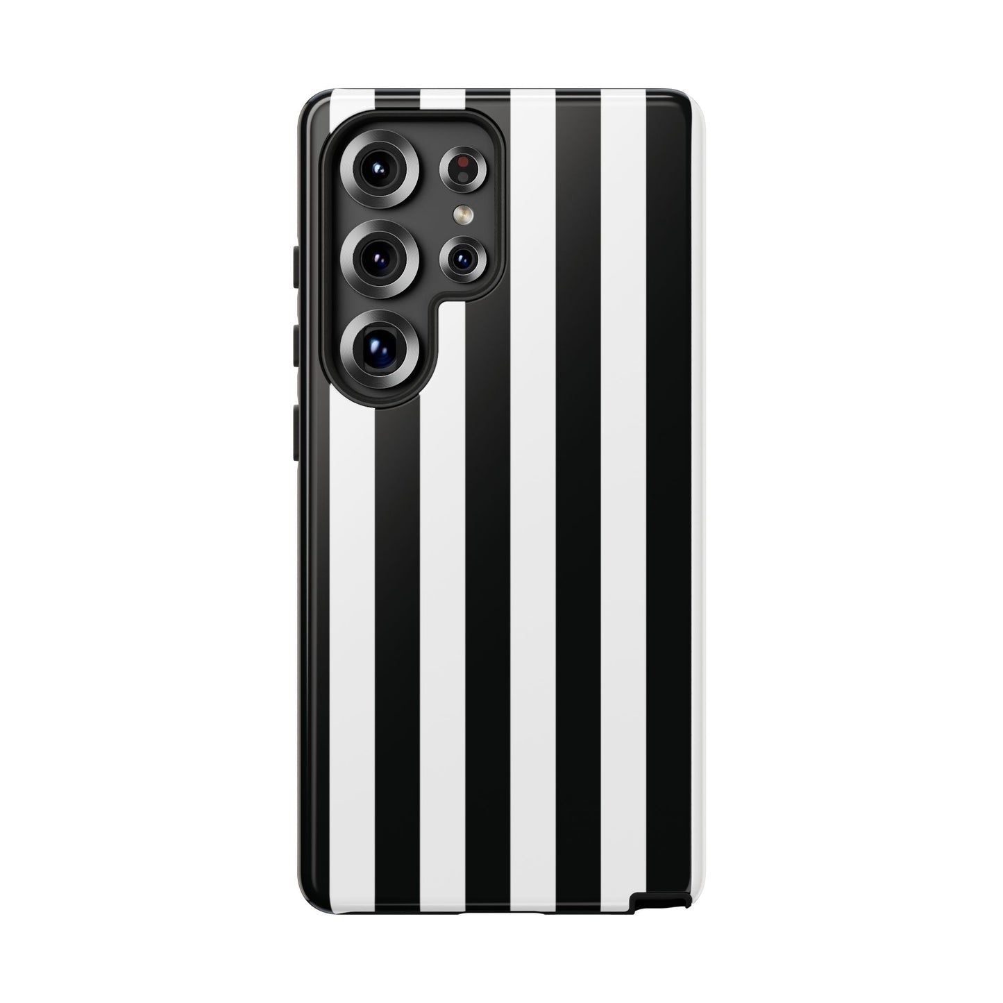 Samsung Galaxy S25 Ultra / Glossy Phone Case - Simple Black & White Stripe Pattern Phone Case