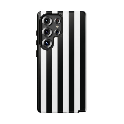 Samsung Galaxy S25 Ultra / Glossy Phone Case - Simple Black & White Stripe Pattern Phone Case