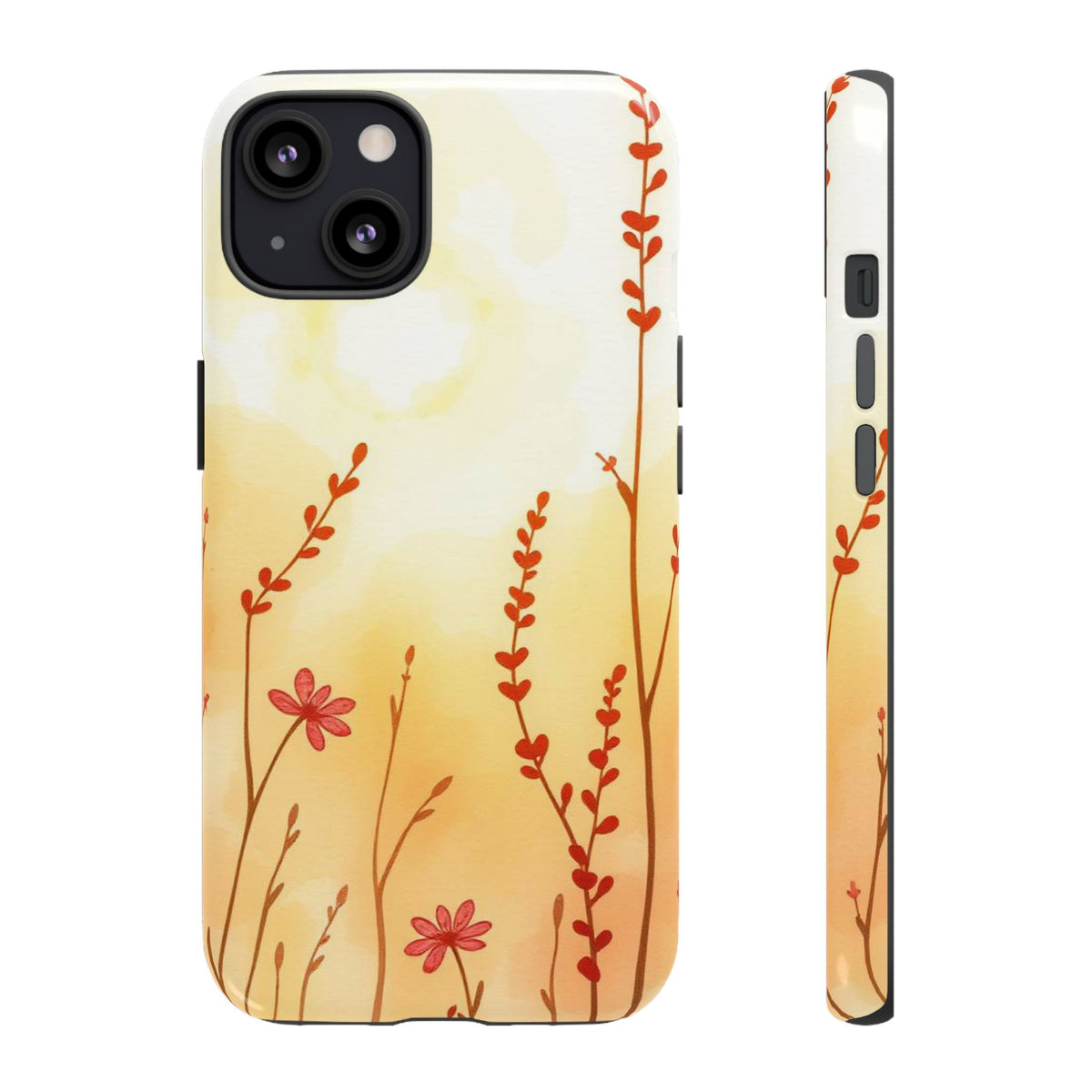 Boho Chic Watercolour Wildflower Dusk Pattern Phone Case - Multicolor Phone Case - iPhone 13 / Glossy