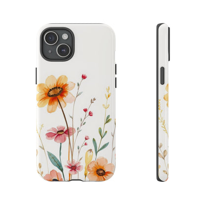 Boho Chic Watercolour Wild Blooms Pattern Phone Case - Multicolor Phone Case - iPhone 15 Plus / Glossy