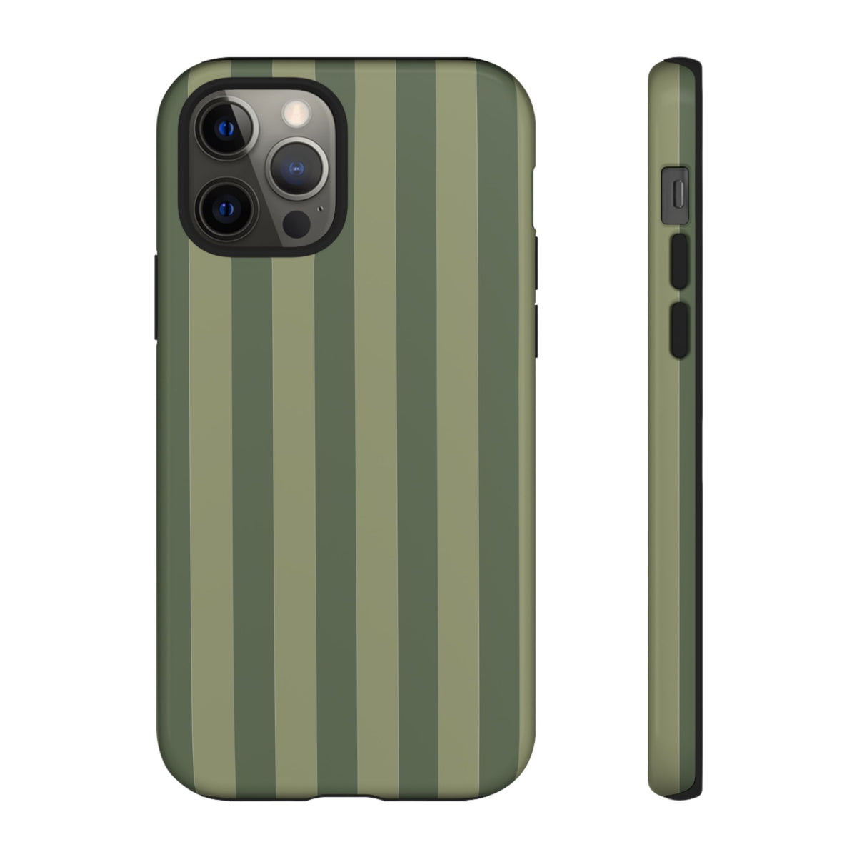 Green Stripe Pattern Phone Case - Green Phone Case - iPhone 12 Pro / Glossy