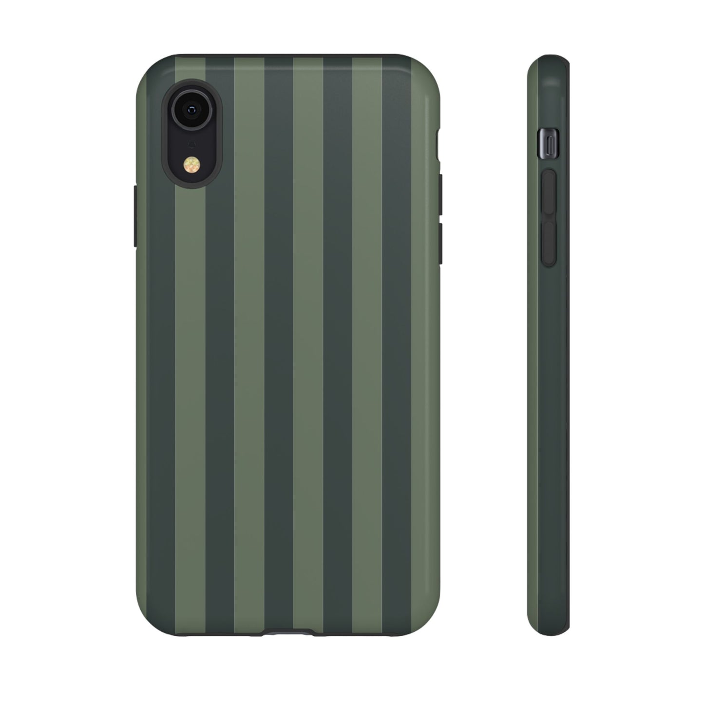 iPhone XR / Glossy Phone Case - ’Dark Green Stripe Pattern’ Phone Case