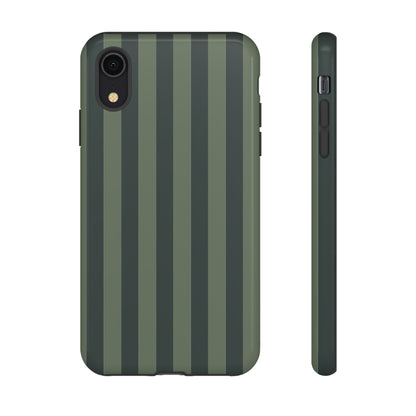 iPhone XR / Glossy Phone Case - ’Dark Green Stripe Pattern’ Phone Case