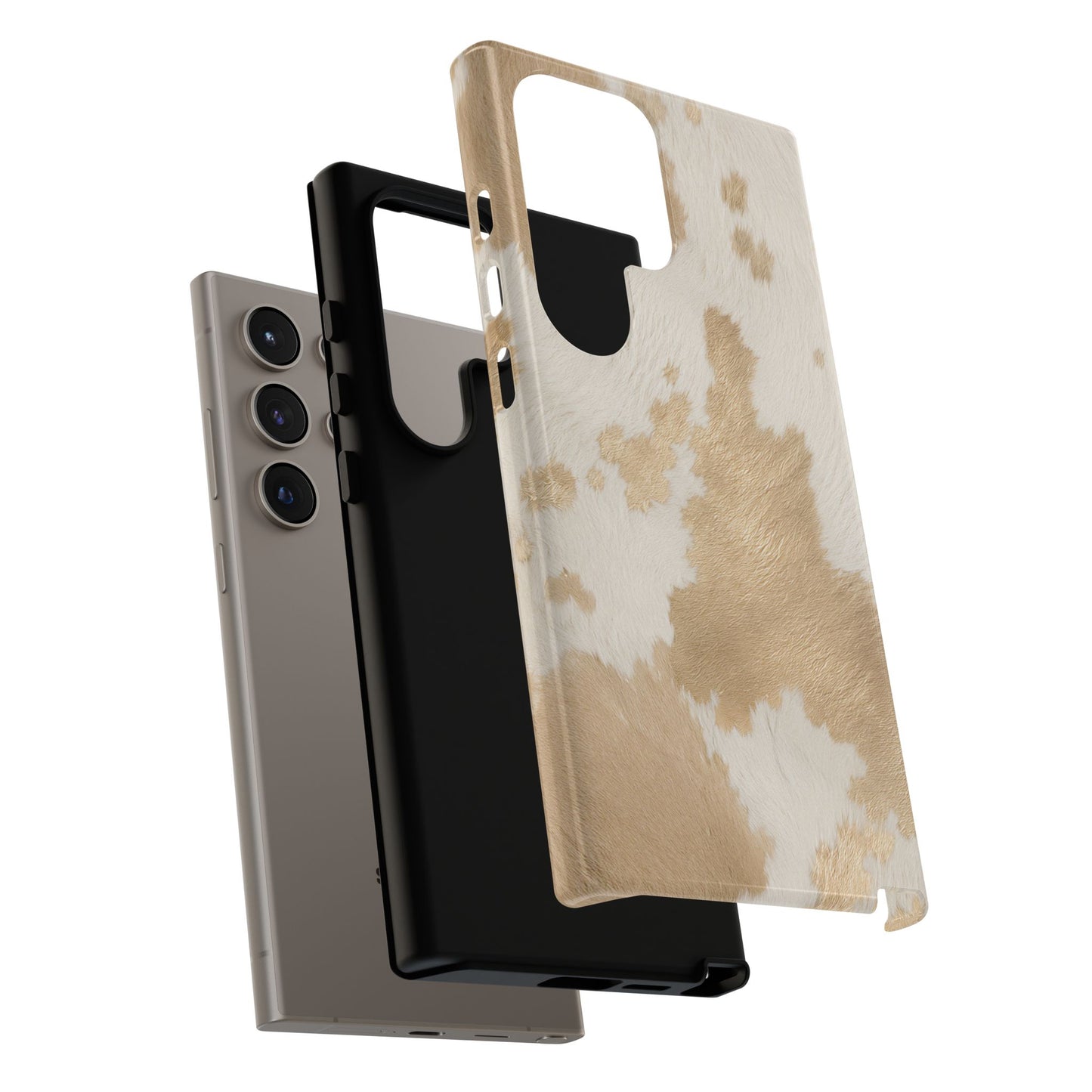 Elegant Champagne Cow Print Phone Case