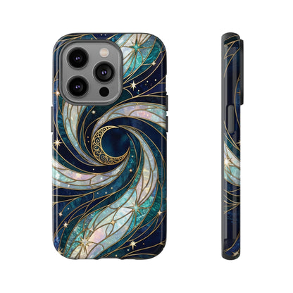 Elegant Navy & Teal Celestial Swirl Phone Case
