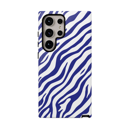 Stylish Electric Blue Zebra Print Phone Case