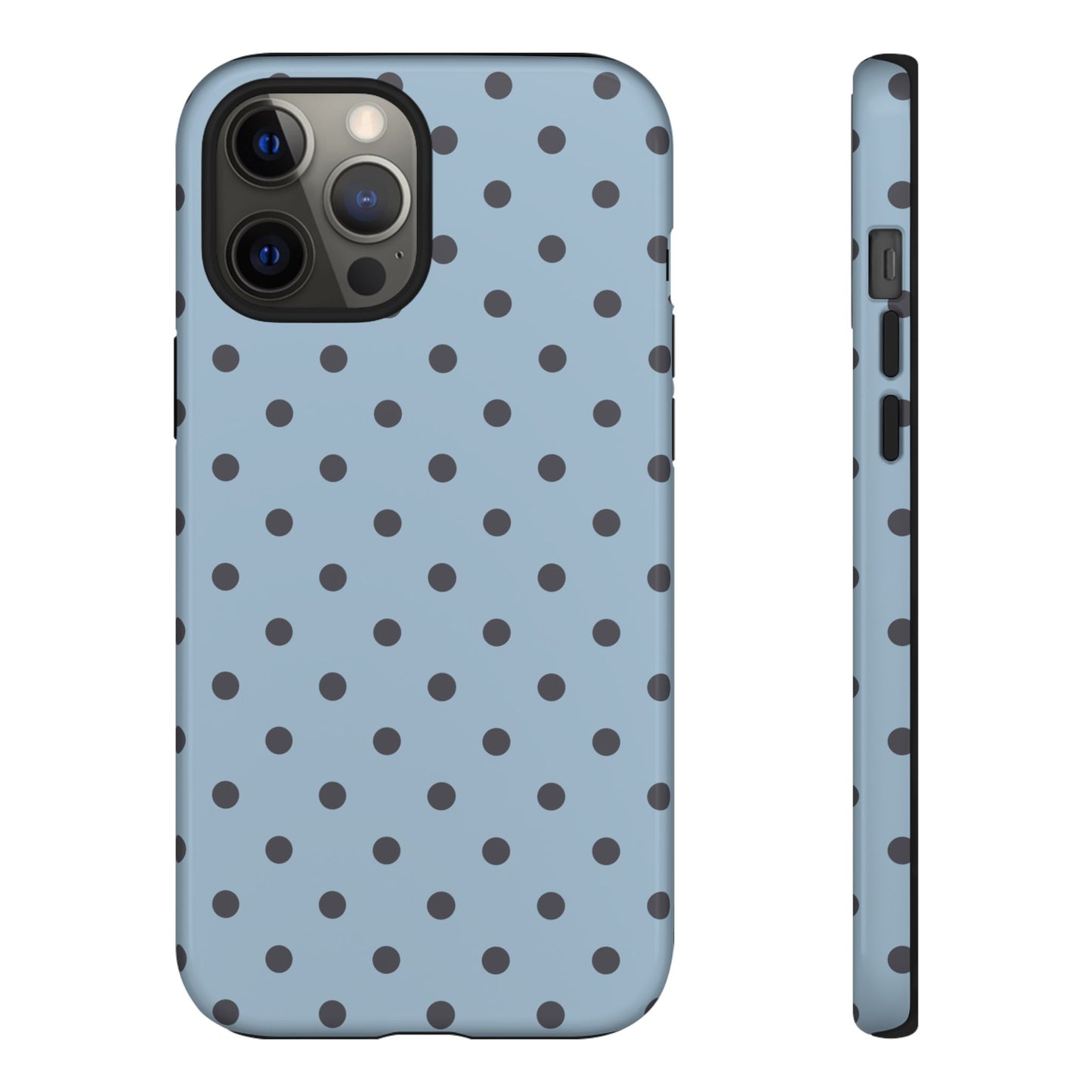 Light Blue with Dark Blue Dot Pattern Phone Case