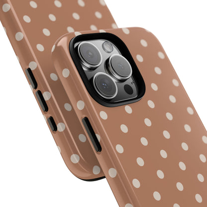 Brown with White Dot Pattern Phone Case
