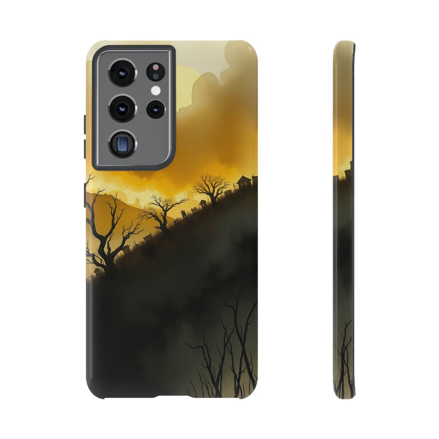 Samsung Galaxy S21 Ultra / Glossy Phone Case - Eerie Graveyard Watercolour Design Phone Case