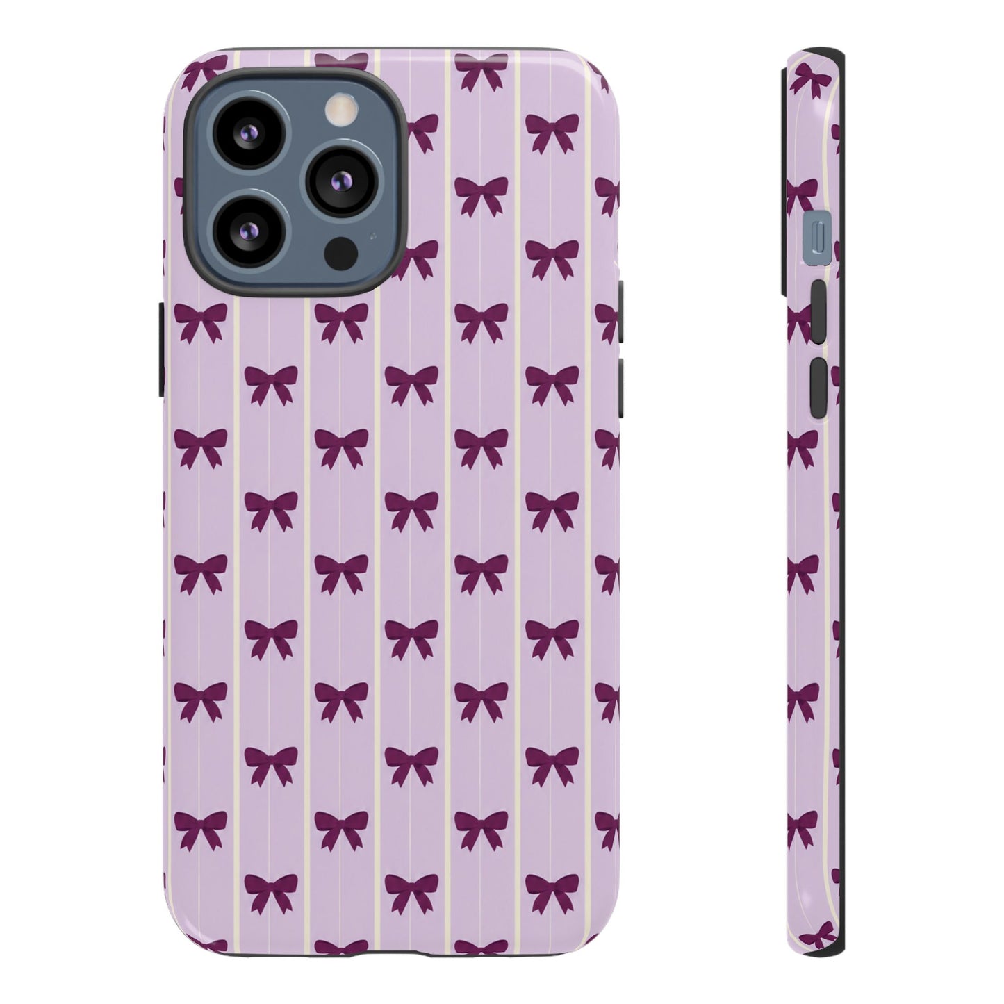 Retro Plum Purple Bow Pattern Phone Case