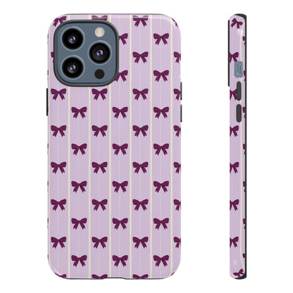 Retro Plum Purple Bow Pattern Phone Case