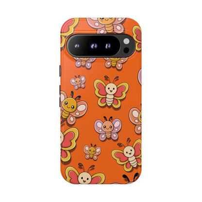 Google Pixel 9 Pro / Glossy Phone Case - Orange Butterfly Sticker Design Phone Case