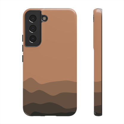 Brown Abstract Waves Protective Phone Case - Brown Phone Case - Samsung Galaxy S22 / Glossy