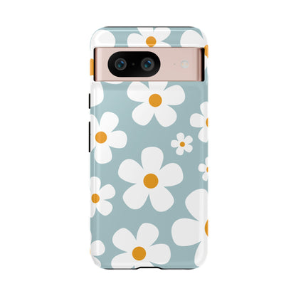 Google Pixel 8 / Glossy Phone Case - ’Blue Daisy Pattern’ Phone Case