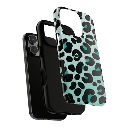 Cool Aqua Leopard Print Phone Case