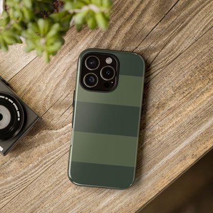 Green Horizontal Stripe Pattern Phone Case - Green Phone Case