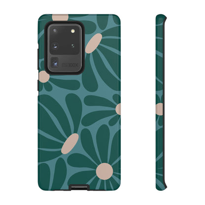 Retro Turquoise Daisy Pattern Phone Case - Green Phone Case - Samsung Galaxy S20 Ultra / Glossy