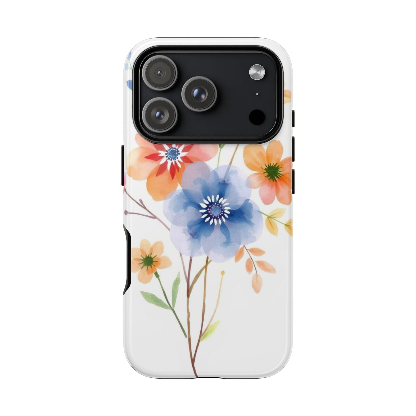iPhone 17 Pro / Glossy Phone Case - Boho Chic Watercolour Bouquet Pattern Phone Case