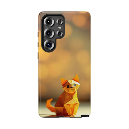 Samsung Galaxy S25 Ultra / Glossy Phone Case - Origami Cat Design Phone Case
