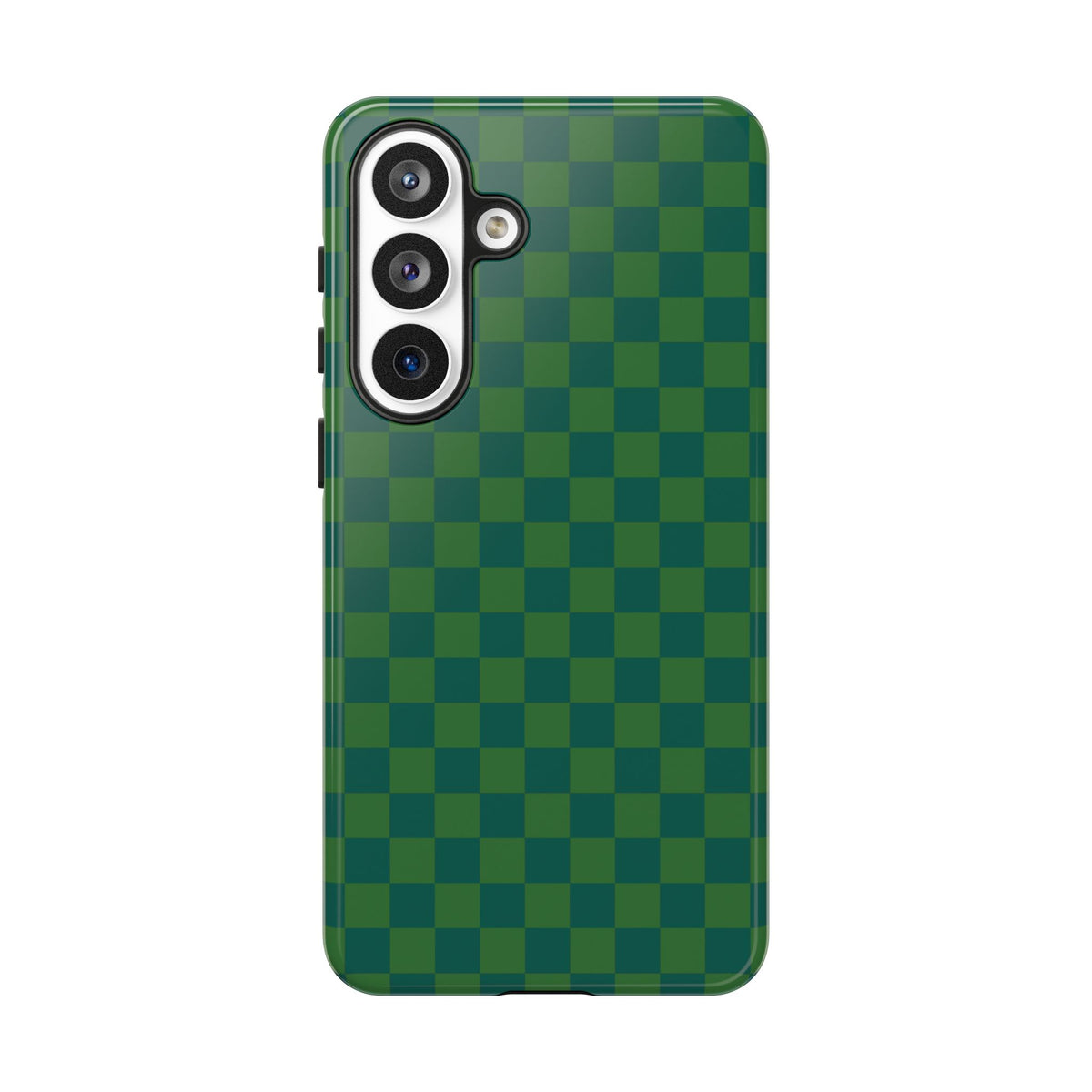 Bold Green Small Checked Pattern Phone Case - Green Phone Case - Samsung Galaxy S26 Plus / Glossy