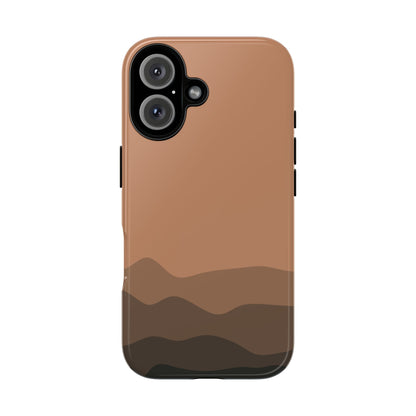 Brown Abstract Waves Protective Phone Case - Brown Phone Case - iPhone 16 / Glossy