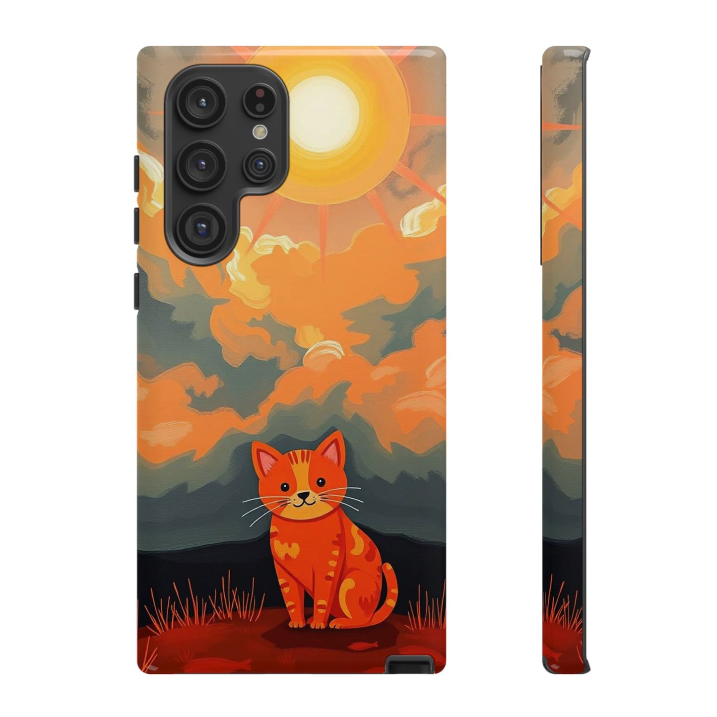 Samsung Galaxy S22 Ultra / Glossy Phone Case - Acrylic Painting Style Cat Design Phone Case