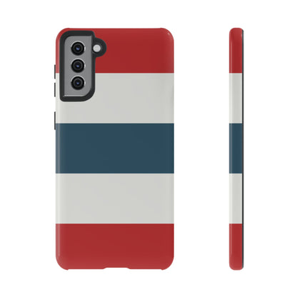 Samsung Galaxy S21 Plus / Glossy Phone Case - Red White & Blue Horizontal Stripe Pattern Phone Case