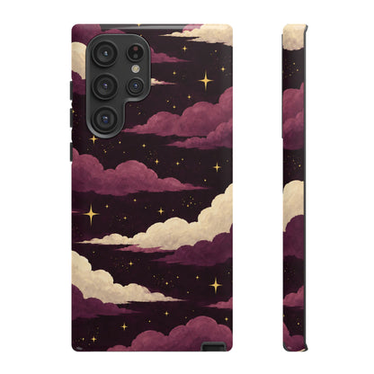 Illustrated Plum Clouds & Stars Phone Case