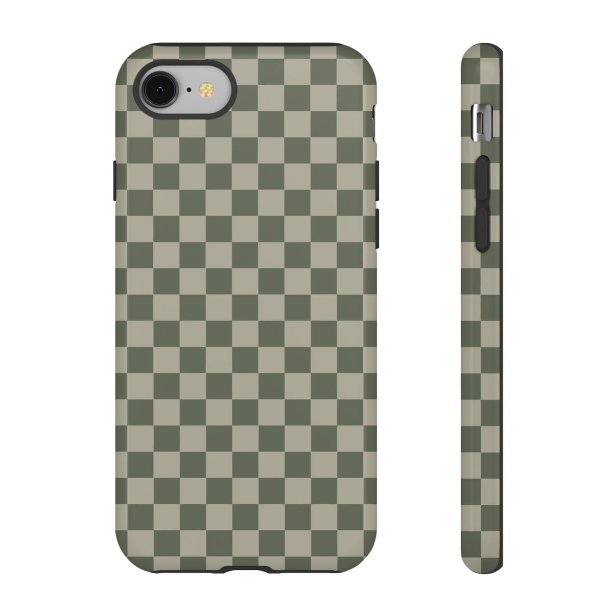 Bold Olive Green Checked Pattern Phone Case - Green Phone Case - iPhone 8 / Glossy
