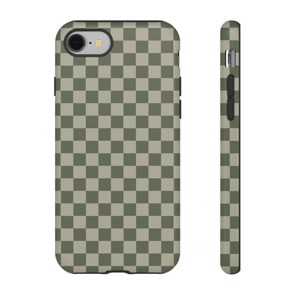 Bold Olive Green Checked Pattern Phone Case - Green Phone Case - iPhone 8 / Glossy