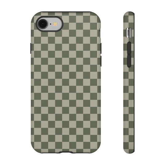 Bold Olive Green Checked Pattern Phone Case - Green Phone Case - iPhone 8 / Glossy