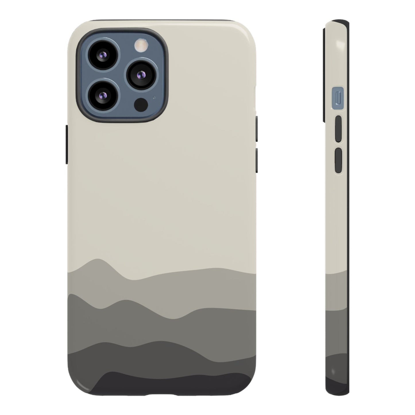 Ivory Abstract Waves Protective Phone Case - White Phone Case - iPhone 13 Pro Max / Glossy