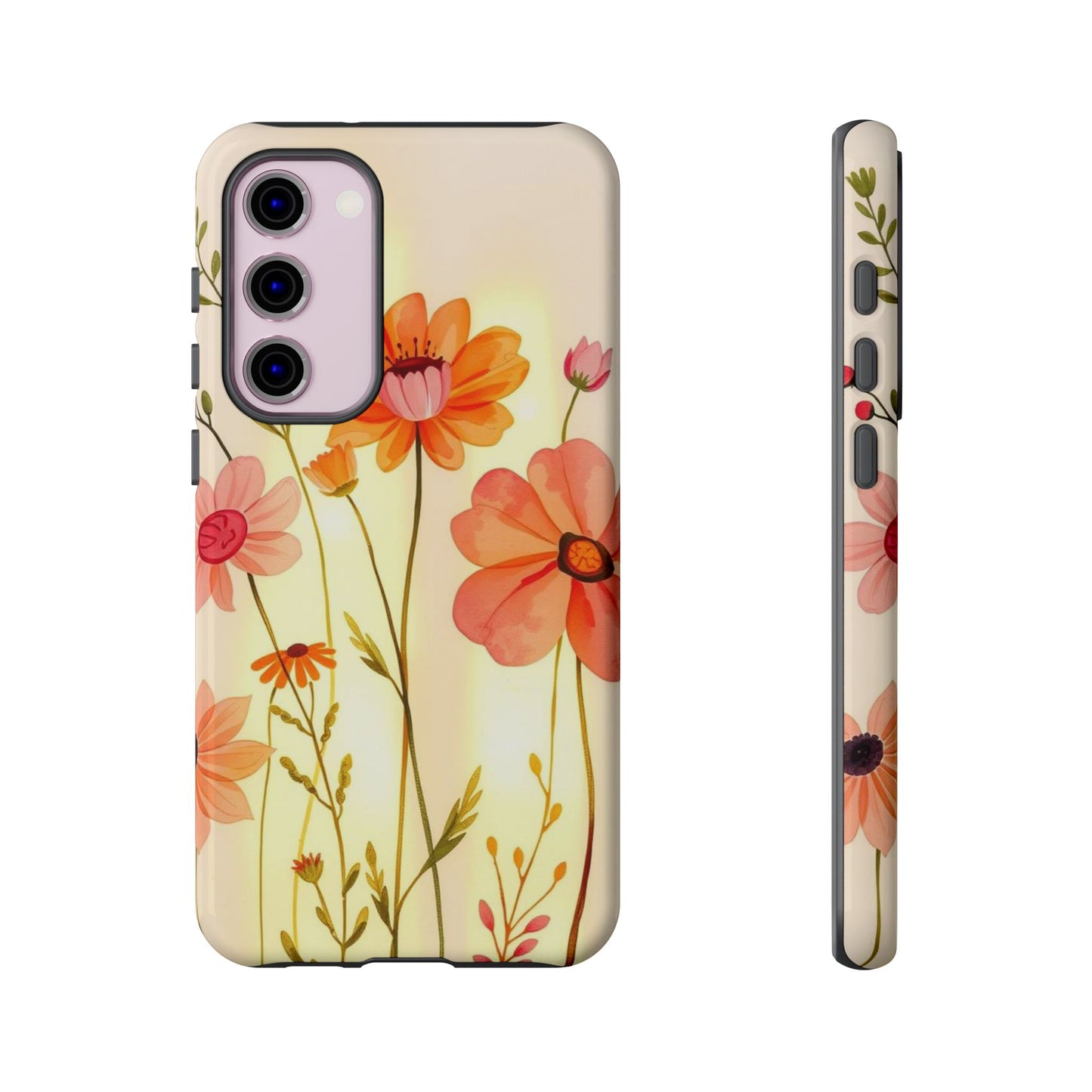 Samsung Galaxy S23 Plus / Glossy Phone Case - Watercolour Bunch of Wildflowers Design Phone Case