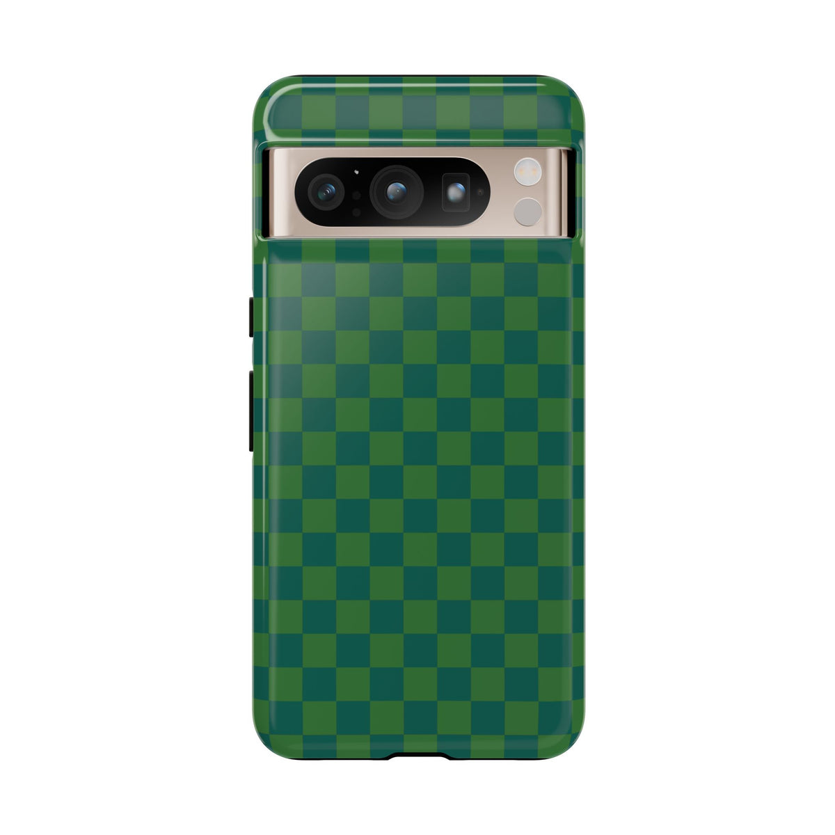 Bold Green Small Checked Pattern Phone Case - Green Phone Case - Google Pixel 8 Pro / Glossy