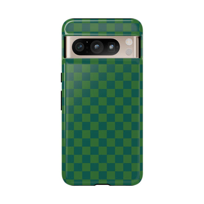 Bold Green Small Checked Pattern Phone Case - Green Phone Case - Google Pixel 8 Pro / Glossy