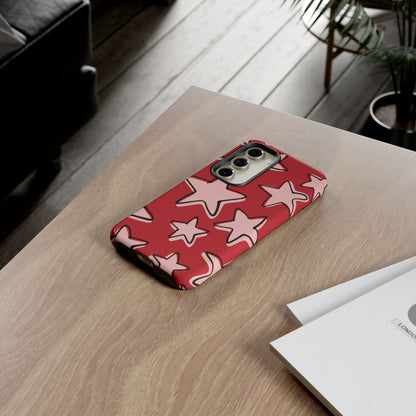 Cherry Red Doodle Star Phone Case