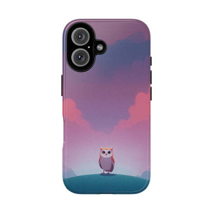 iPhone 16 / Glossy Phone Case - Watercolour Owl & Cloud Design Phone Case
