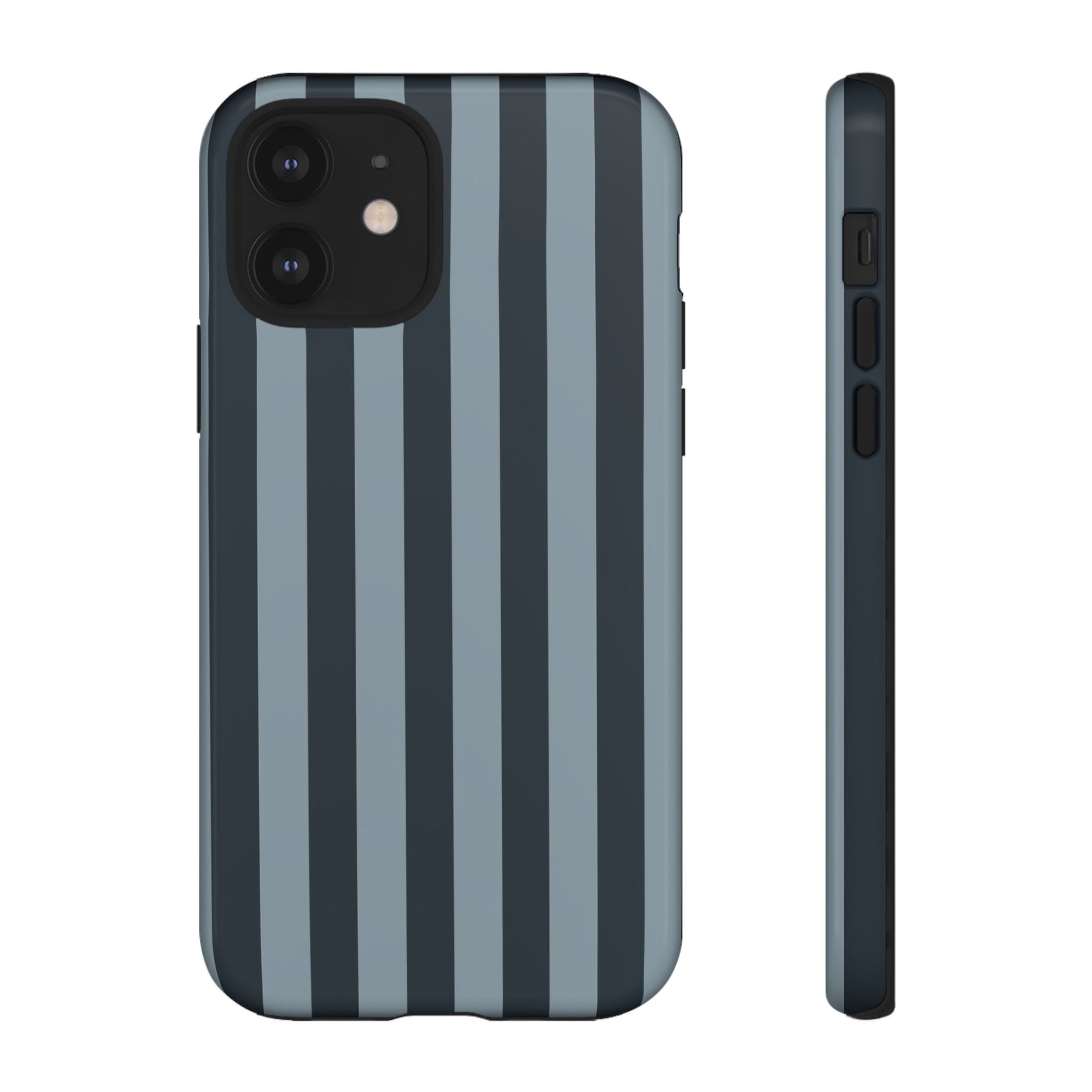 Dark Blue Stripe Pattern Phone Case - Blue Phone Case - iPhone 12 / Glossy